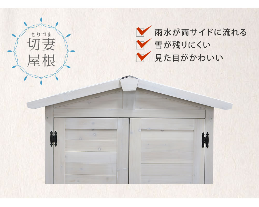 収納庫 幅1060×奥行690×高さ1600mm 木製 倉庫 物置 KGRS1600（商品番号