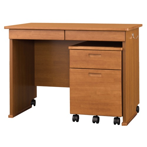 学習机 ワゴン付き 幅1000×奥行580×高さ720mm ラバーウッド材 木製