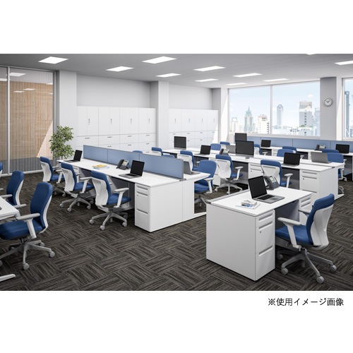 オフィスデスク 幅1600×奥行700×高さ720mm 両袖机 内筒交換錠 中央
