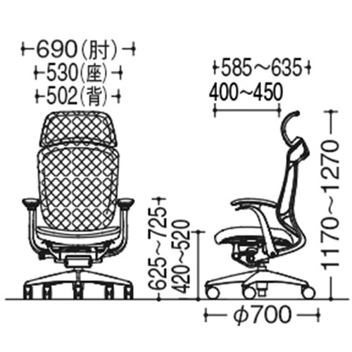コンテッサ セコンダ オカムラ 固定肘 背座総革 CC48BR-P（商品番号