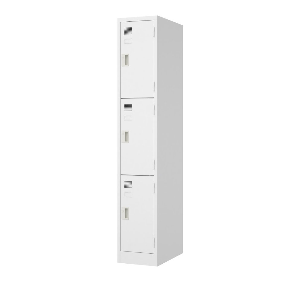 ロッカー 3人用 1列3段 シリンダー錠 スチールロッカー LW-1303（商品
