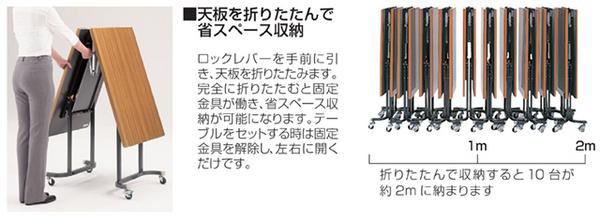 会議用テーブル 折り畳み 奥行600mm フライトテーブル ミーティング