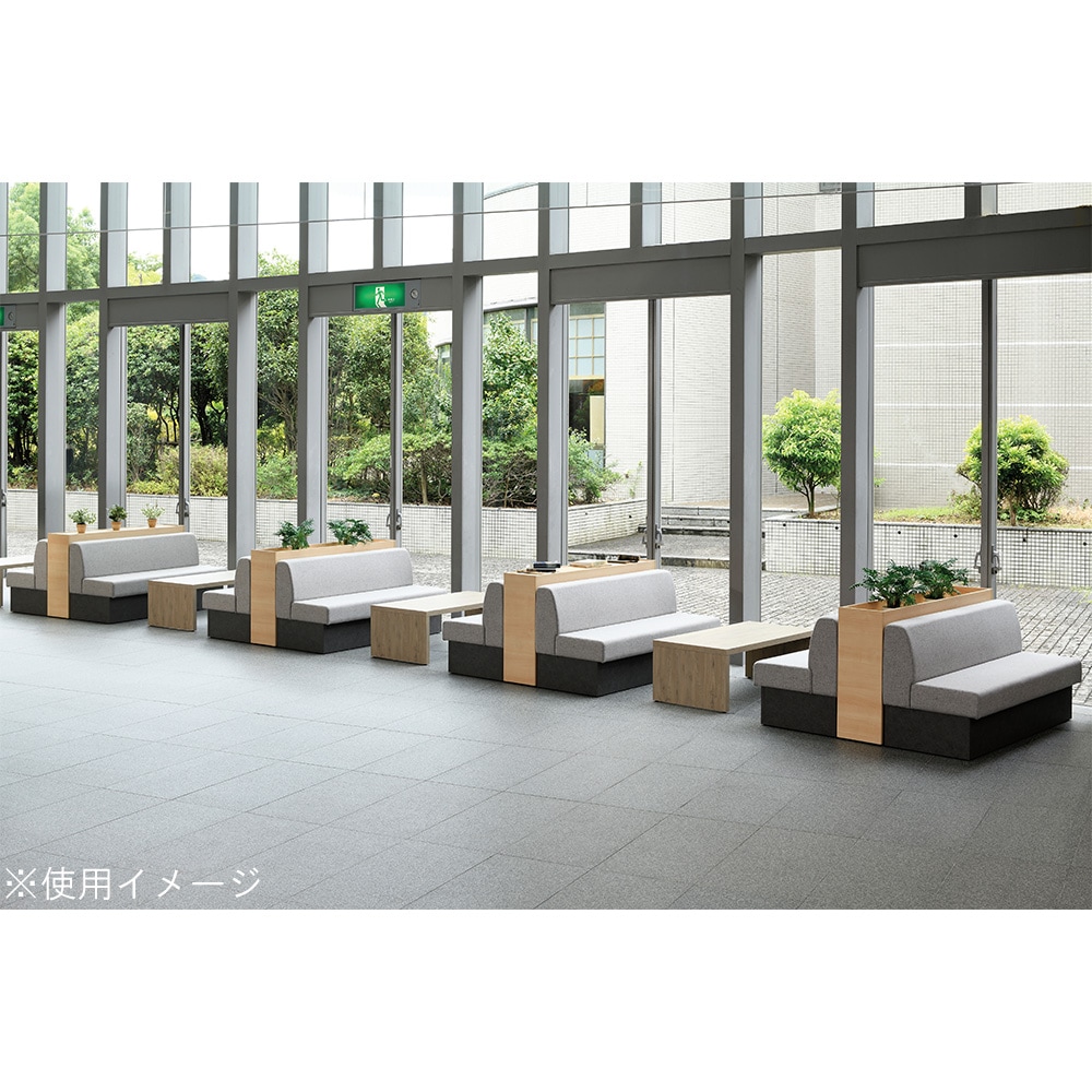 Navis ロビーベンチ(背付き・木目調) 1500PG-L ライトグリーン 7-7685-04 ロビーチェア 抗菌 背付き 3人掛け 幅1500mm 長椅子 ロビーベンチ