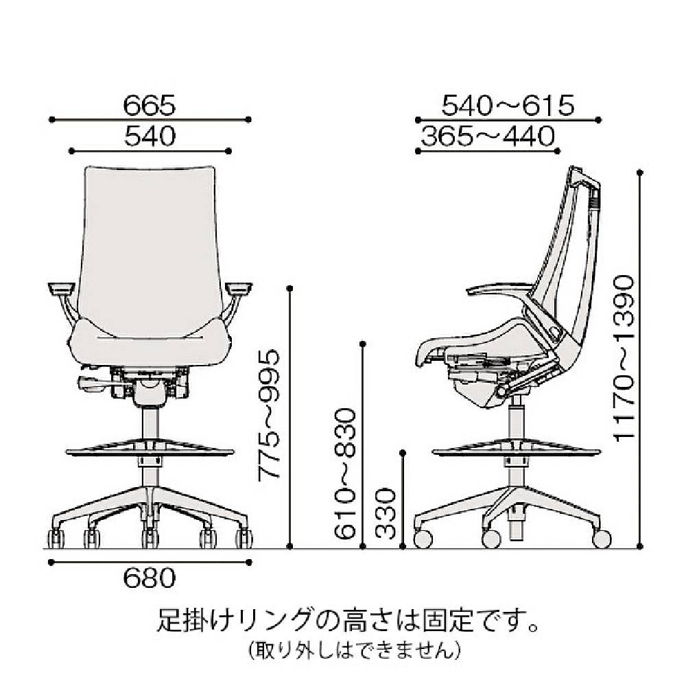 オフィスチェア イトーキ アクト2 ハイポジションタイプ 背プレーン