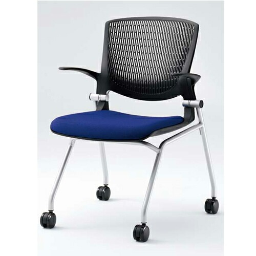 ミーティングチェア オカムラ グラータ 肘付き ブラックシェル 8142QA-F