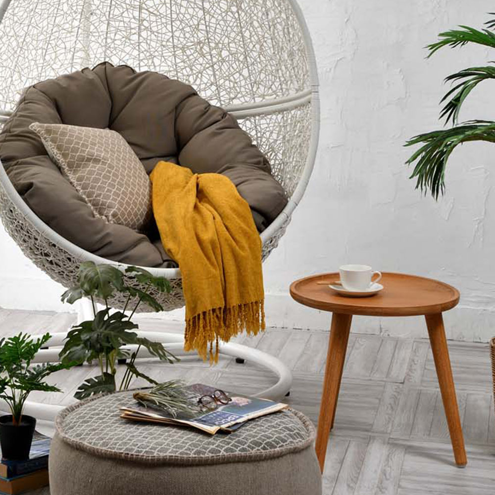 サイドテーブル 丸 ラタン 直径45cm×高さ45cm ナイトテーブル T080XP