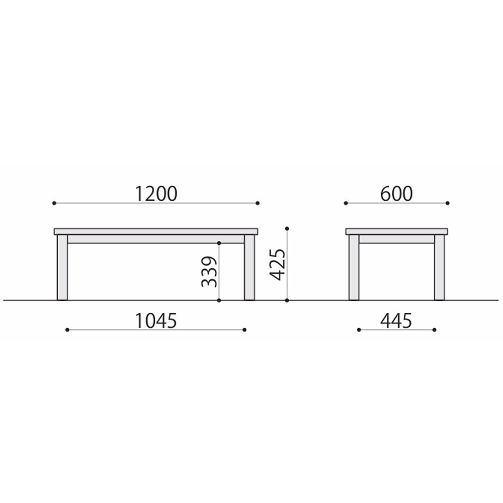 杉古材センターテーブル 幅1200×奥行600×高さ425mm 杉古材天板