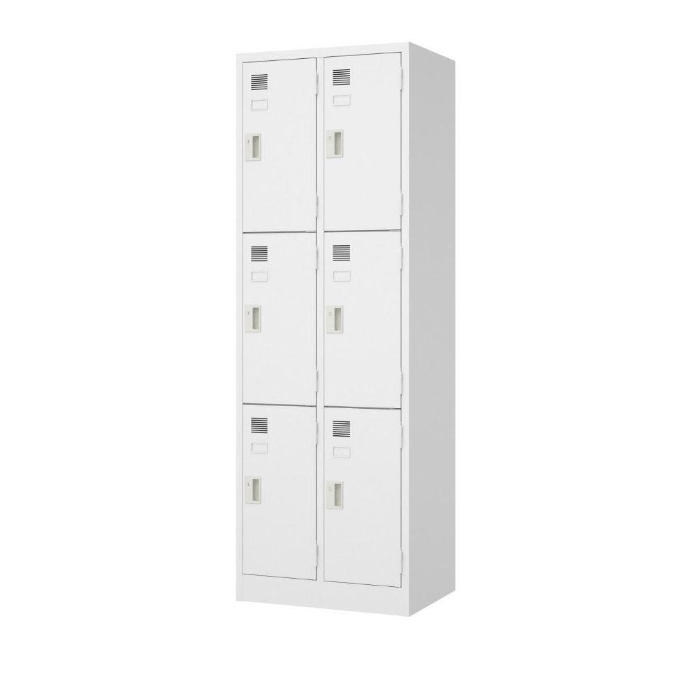 ロッカー 6人用 2列3段 シリンダー錠 スチールロッカー LW-2306（商品