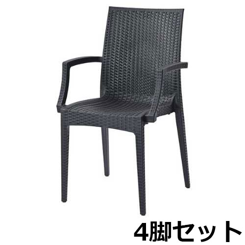 ガーデンチェア 6脚セット スタッキングチェア ダイニングチェア 肘