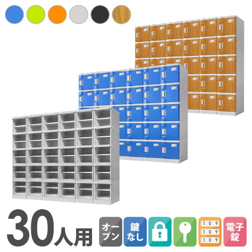 プラスチックロッカー 30人用 ロッカー 6列5段 Sサイズ C-280E-65