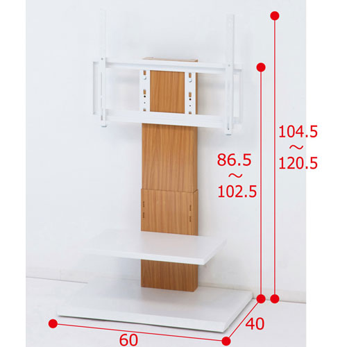 テレビスタンド テレビ台 壁 壁掛け風 スタイリッシュ 高さ調整 5段階