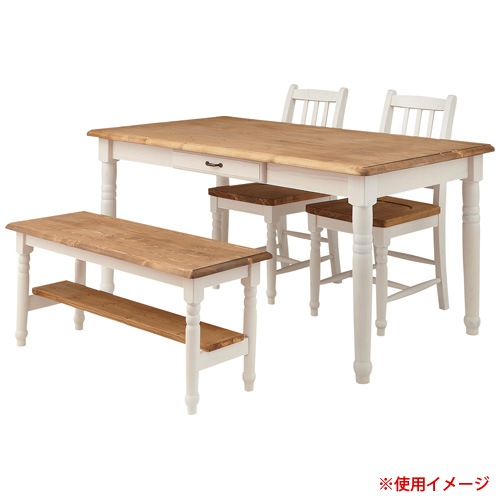カントリー　ダイニングチェア　ベンチチェア ダイニングベンチ 2〜3人掛け 天然木 カントリー調 幅155cm