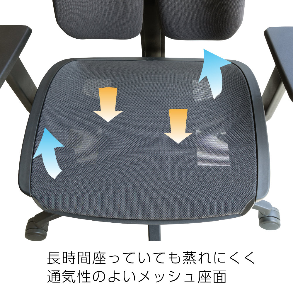 DUOREST α60H メッシュ座面 Black 6/11まで限定20％OFFクーポン】オフィスチェア デュオレスト DUOREST