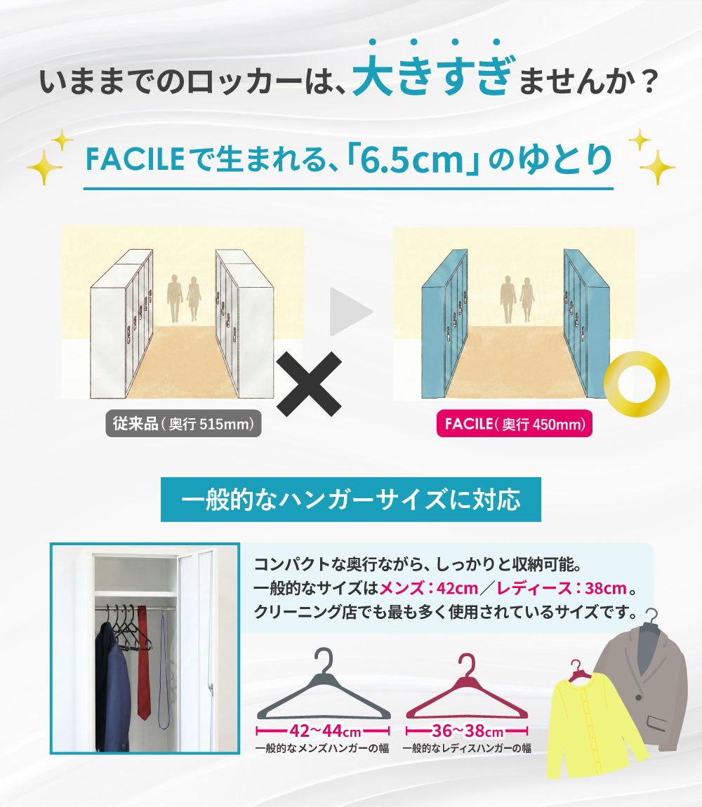 ロッカー 2人用 スリム 鍵付き 1列2段 FAC-S2-2（商品番号：FAC-S2-2