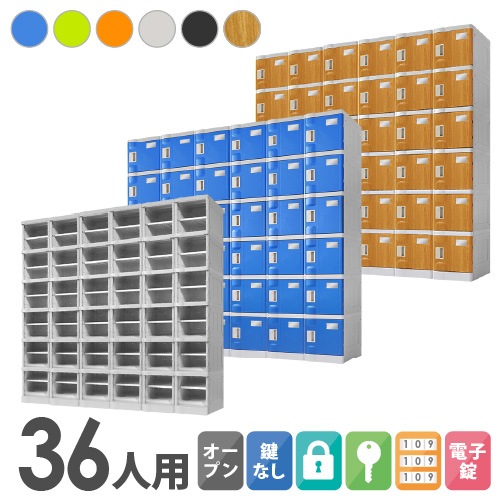 プラスチックロッカー 36人用 ロッカー 6列6段 Sサイズ C-280E-66
