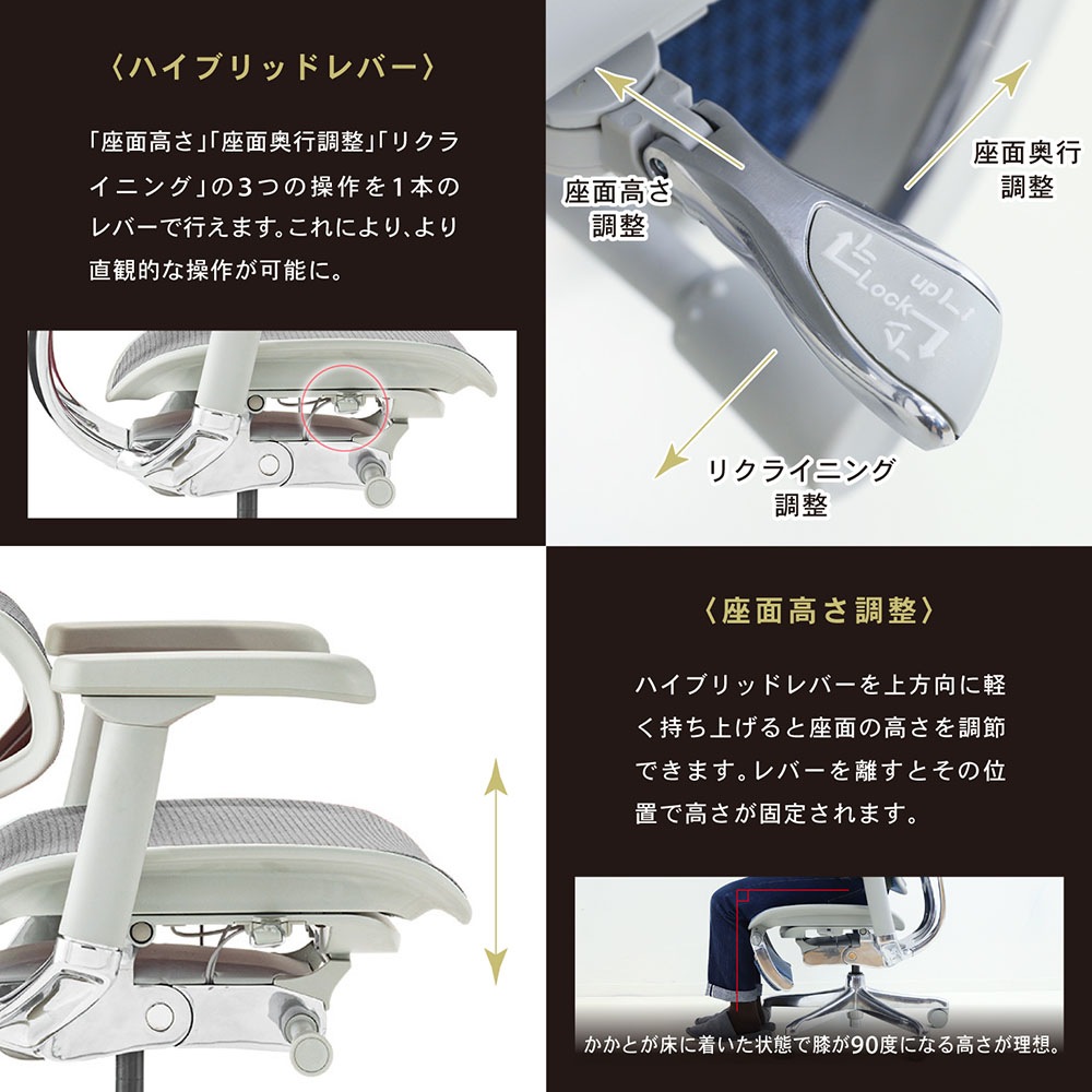 【直渡し値引き有】エルゴヒューマン スマート メッシュ デスク リクライニング 直渡し値引き有】エルゴヒューマン スマート メッシュ デスク