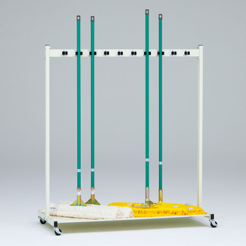 モップハンガーOG2 モップラック 幅125×奥行55×高さ139cm 片面10本掛け