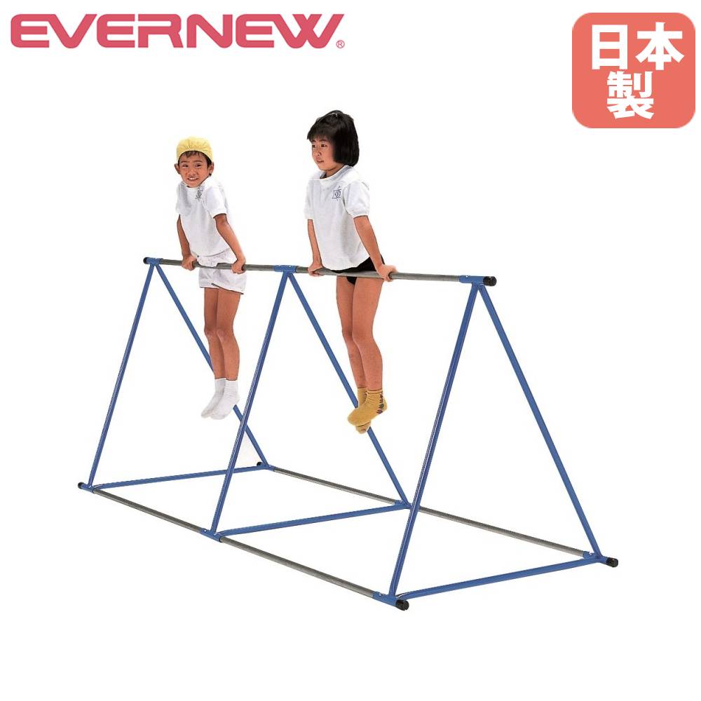 三角鉄棒 三段式 エバニュー 長さ250×高さ110cm ステンレス製鉄棒