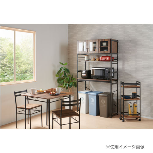 キッチンラック 幅935×奥行450×高さ1800mm ブラウン ナチュラル カップ 