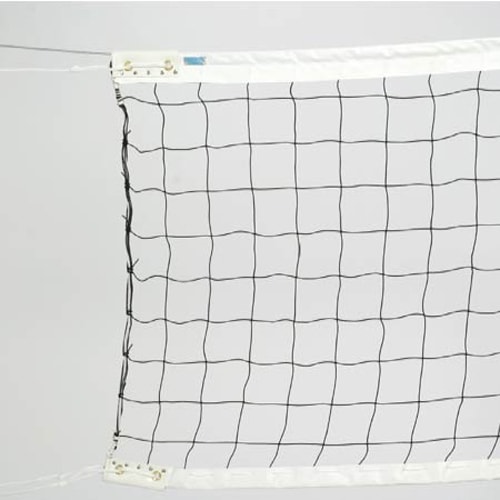 バレーネット 一般用 新規格 6人制 ポリエチレン 440T/60本 スチールワイヤー 片ワッカ バレーボール 部活 試合 練習 学校 授業 体育 硬式 大会 S-3718 通販