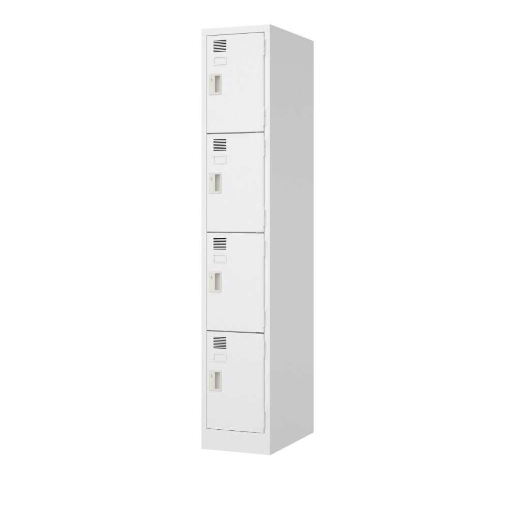 ロッカー 4人用 1列4段 シリンダー錠 スチールロッカー LW-1404（商品