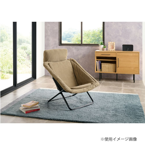 フォールディングチェア 幅650×奥行740～865×高さ960mm 布張り 背