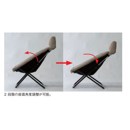 フォールディングチェア 幅650×奥行740～865×高さ960mm 布張り