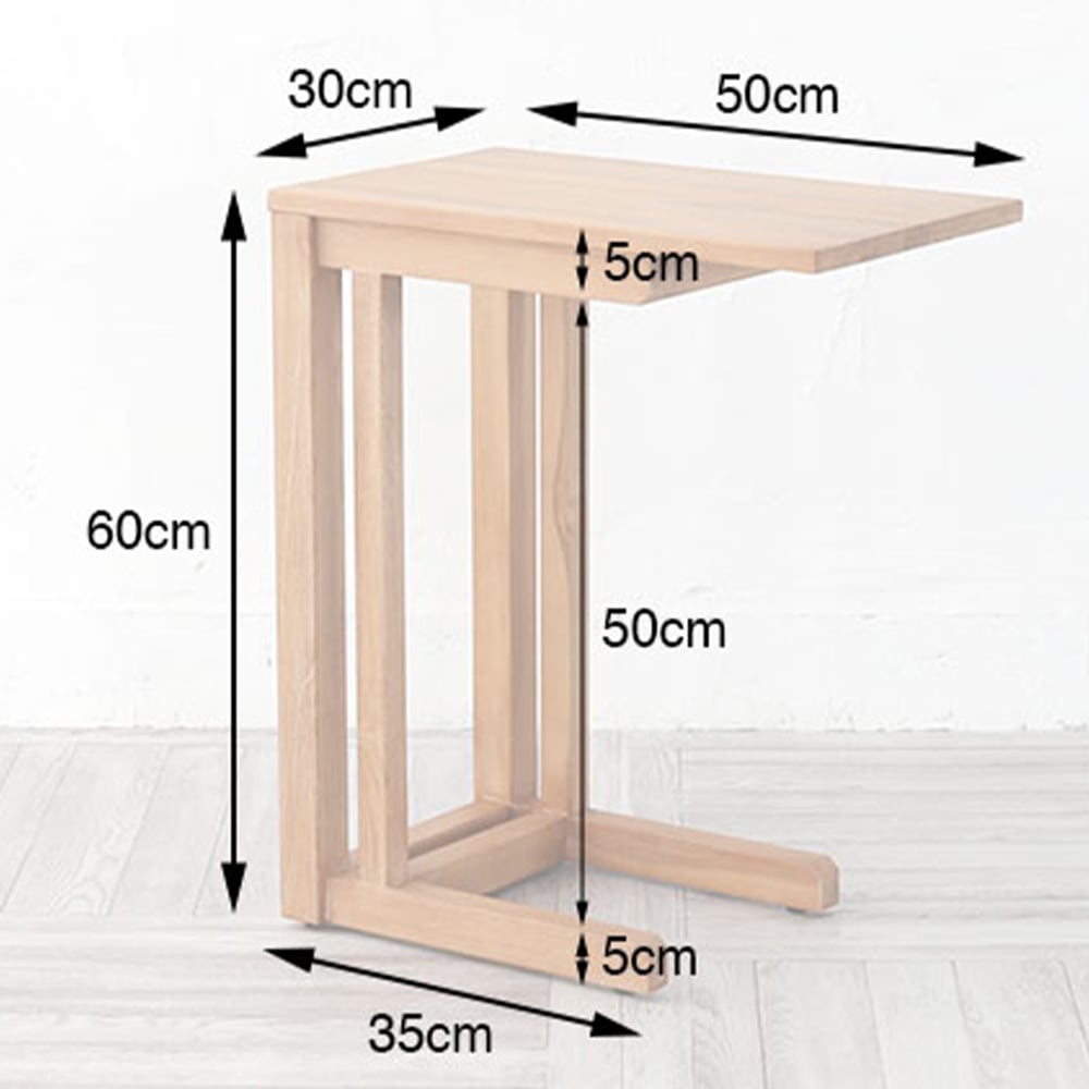 サイドテーブル コの字 木製 幅50×奥行30×高さ60cm テーブル T208XP
