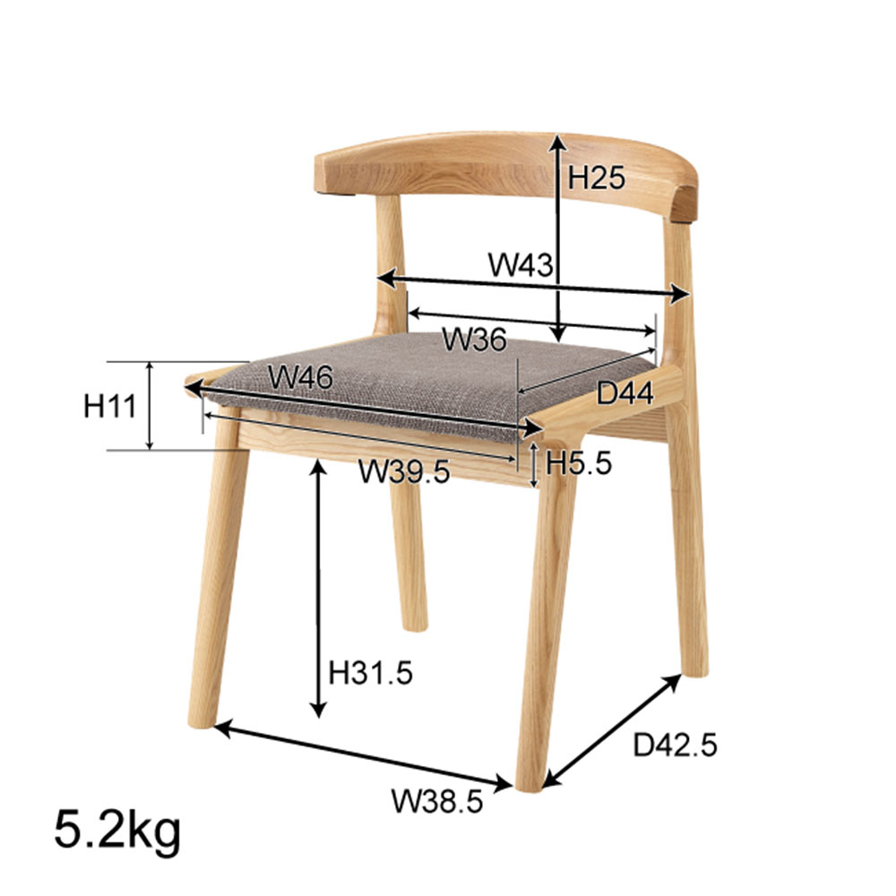 ダイニングチェア 木製 肘なし 完成品 HOC-541（商品番号：rhoc-541