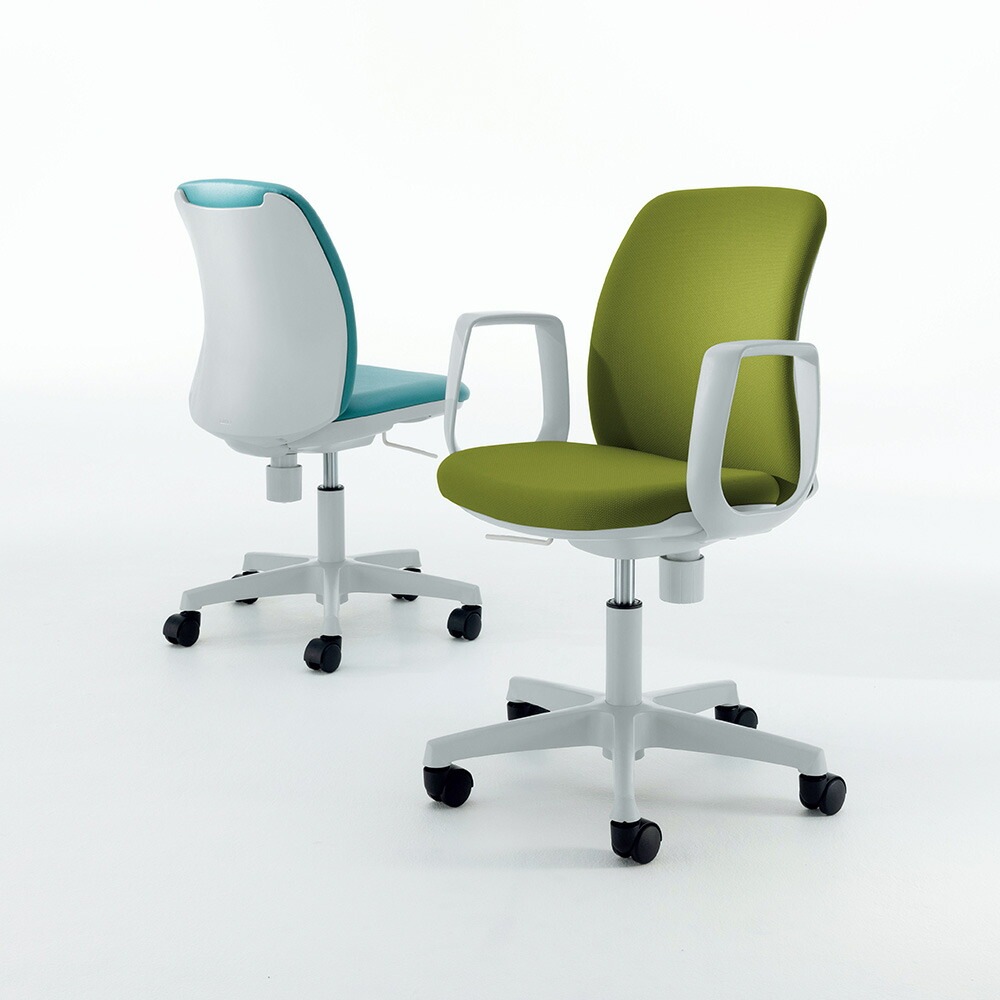 オフィスチェア ライオン事務器 No.481F サークルアーム 布張り No481F