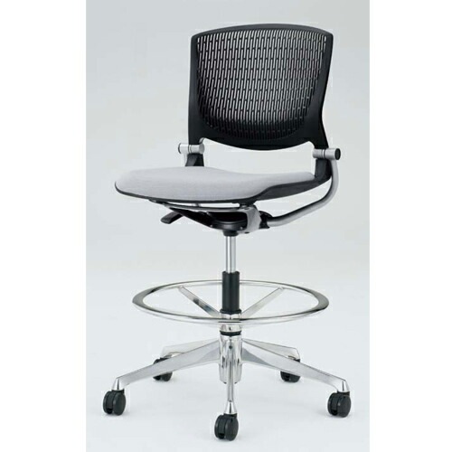 ミーティングチェア オカムラ グラータ 肘なし ブラックシェル 8142UX-F