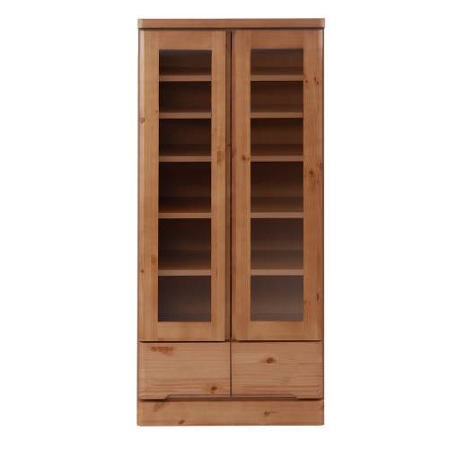 本棚 ロータイプ キャビネット 幅60×高さ121cm ガラス扉 te-0036-0040