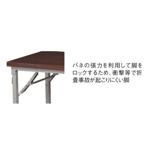 会議用テーブル バネ脚 幅1800×奥行450×高さ700mm スタッキング 