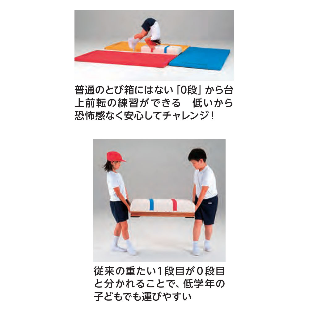跳び箱 エバニュー 小型8段 小学校向 木製 EKF307（商品番号：en 
