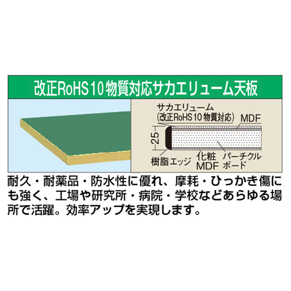 中量高さ調整作業台 サカエ TKTタイプ サカエリューム天板 幅1500×奥行
