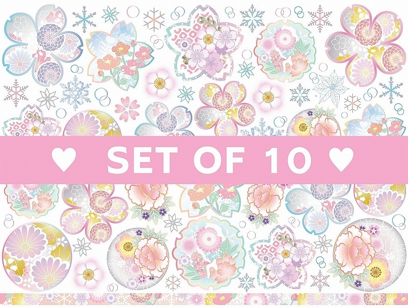 【10枚SET】和柄雪中花 (1枚あたり1300円)A4