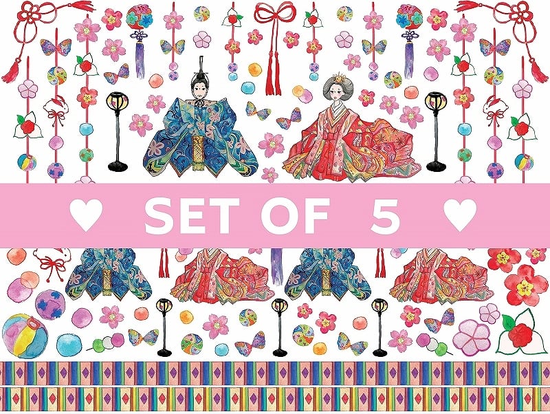 【5枚SET】吊るし雛(1枚あたり1500円)A4