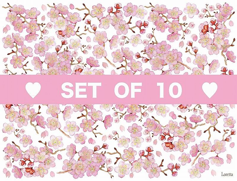 【10枚SET】和柄チェリーブロッサム(1枚あたり1300円)A4