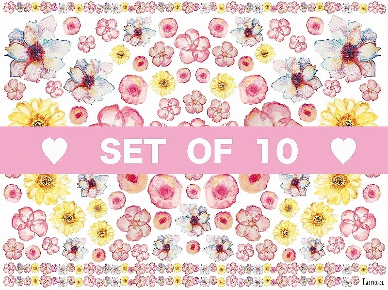 【10枚SET】ウォーターペイントフラワー(1枚あたり1300円)A4