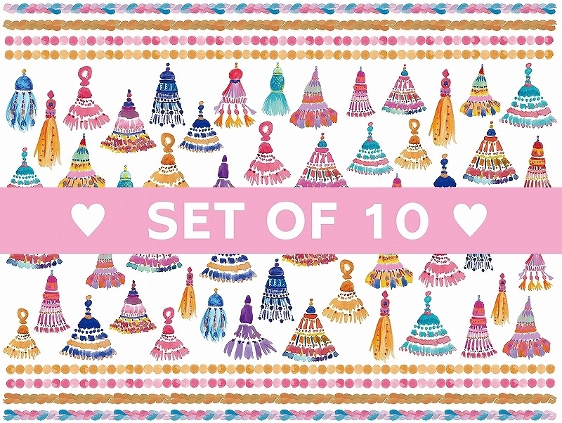 【10枚SET】マルチカラータッセル(1枚あたり1300円)A4