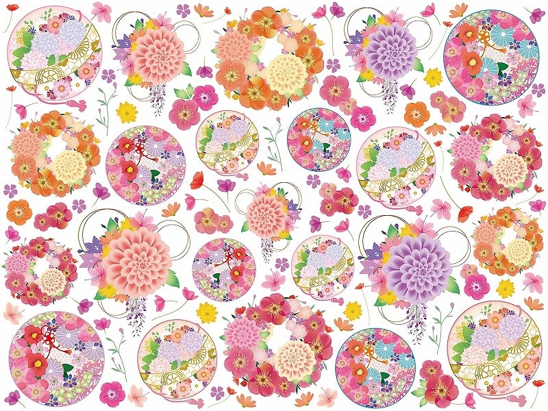 ガラス用和柄押し花 A4