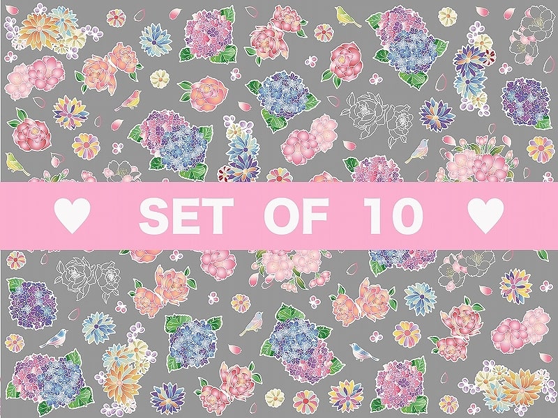 【10枚SET】ガラス用和柄あじさい (1枚あたり1300円)A4