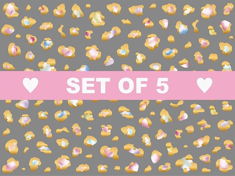 【5枚SET】ガラス用ウォーターペイントレオパード (1枚あたり1500円)A4