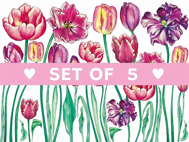 【5枚SET】ガラス用チューリップ (1枚あたり1500円)A4