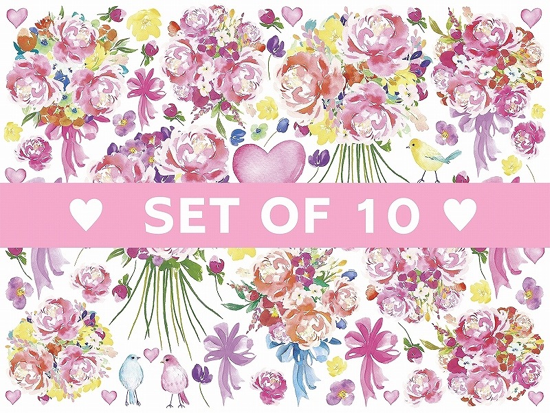 【10枚SET】フラワーブーケ(1枚あたり1300円)A4