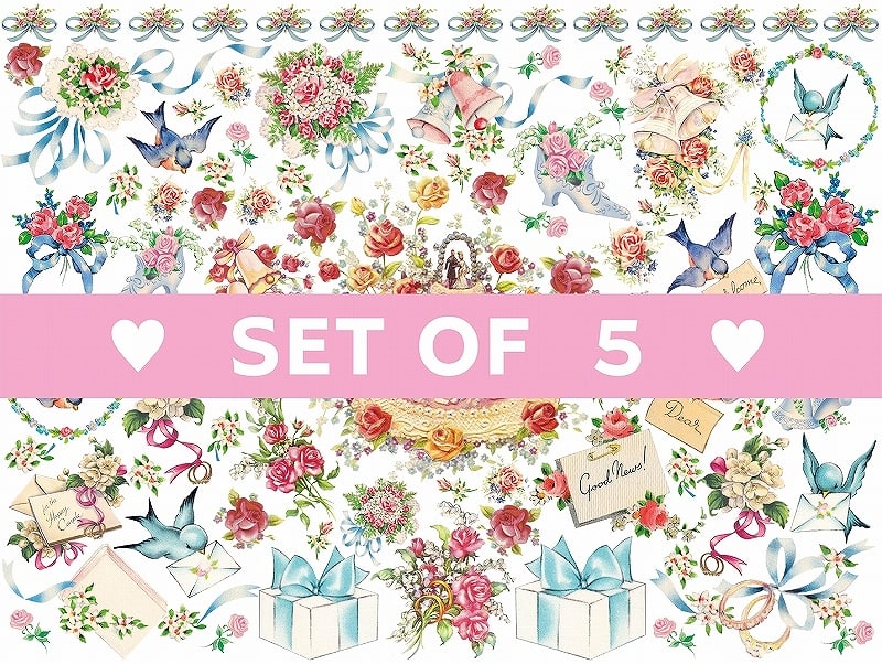 【5枚SET】アンティークブライダル(1枚あたり1500円)A4