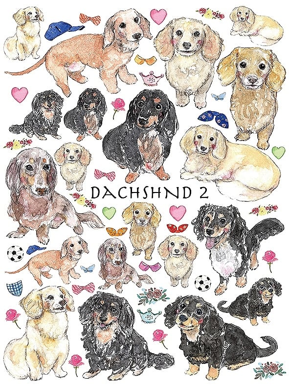 ダックスフンド2 はがきサイズ