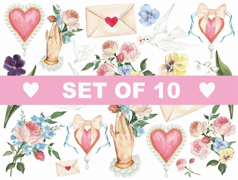 【10枚SET】ヴィンテージフローラル(1枚あたり1300円)A4