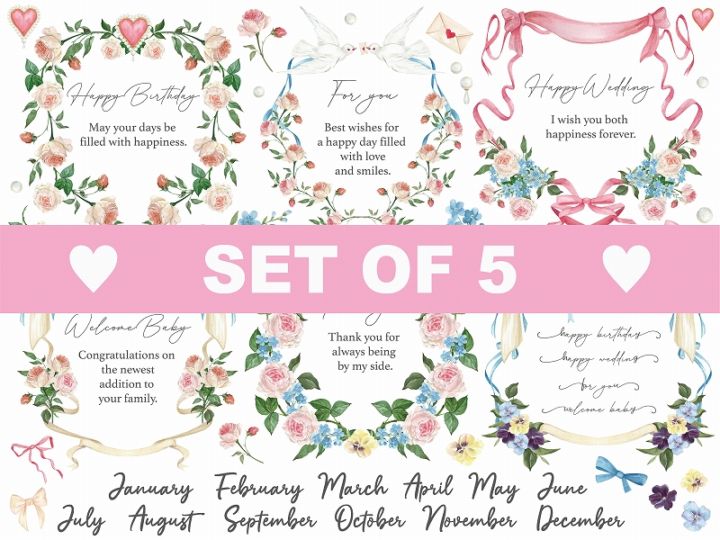 【5枚SET】フラワービッグフレーム(1枚あたり1500円)A4