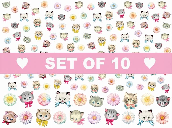 【10枚SET】デイジーレトロキャット (1枚あたり1300円)A4